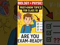 CBSE CLASS 10 BIOLOGY & PHYSICS Most IMPORTANT Topics #exam #study #studymotivation #cbseclass10