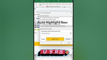 Excel Auto Highlight Row|#shorts #youtubeshorts #excel #short #trending #viral #reels #office  #new
