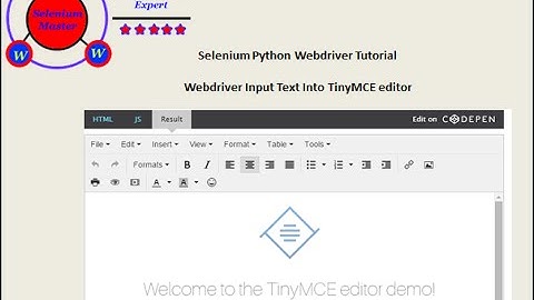 Selenium Python Webdriver Tutorial - Input Text Into TinyMCE