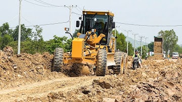 Skilled Sub Grade Road Construction Methods With A SANY Grader And Compaction With A Road Roller