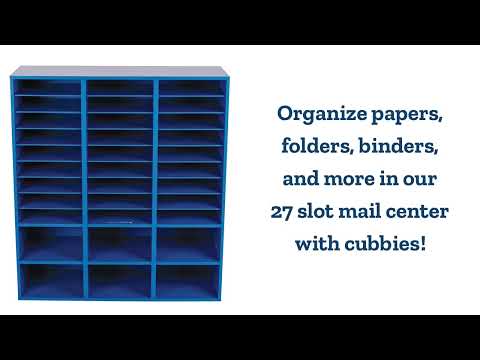 27-Slot Mail And Supplies Center With 6 Cubbies