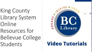 KCLS Resources for Bellevue College Students