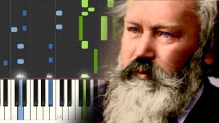 Johannes Brahms - Hungarian Dance No  7  in A major - Synthesia - Piano Tutorial