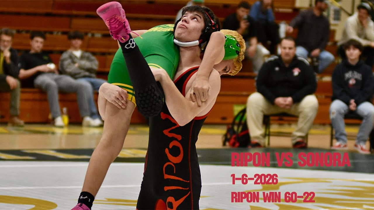 Ripon High School Wrestling Vs Sonora 1-6-26 - YouTube