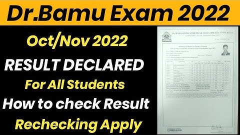 Dr.Bamu Exam 2022 Result Declared 🔥| How to Check Result on Mobile | How to Apply Rechecking Paper