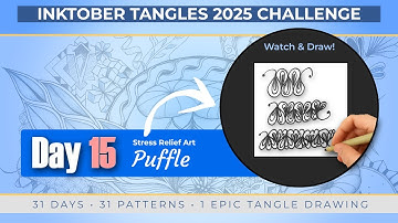 Day 15: Puffle | Inktober Tangles 2025 Challenge ✨ Easy Zentangle Pattern that Looks Amazing