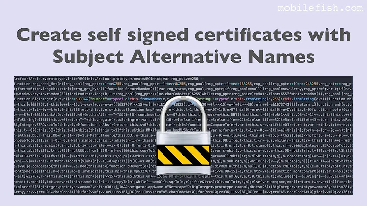 Create self signed certificates with Subject Alternative Names