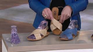 Miz Mooz Leather Cross Strap Sandals - Anya on QVC