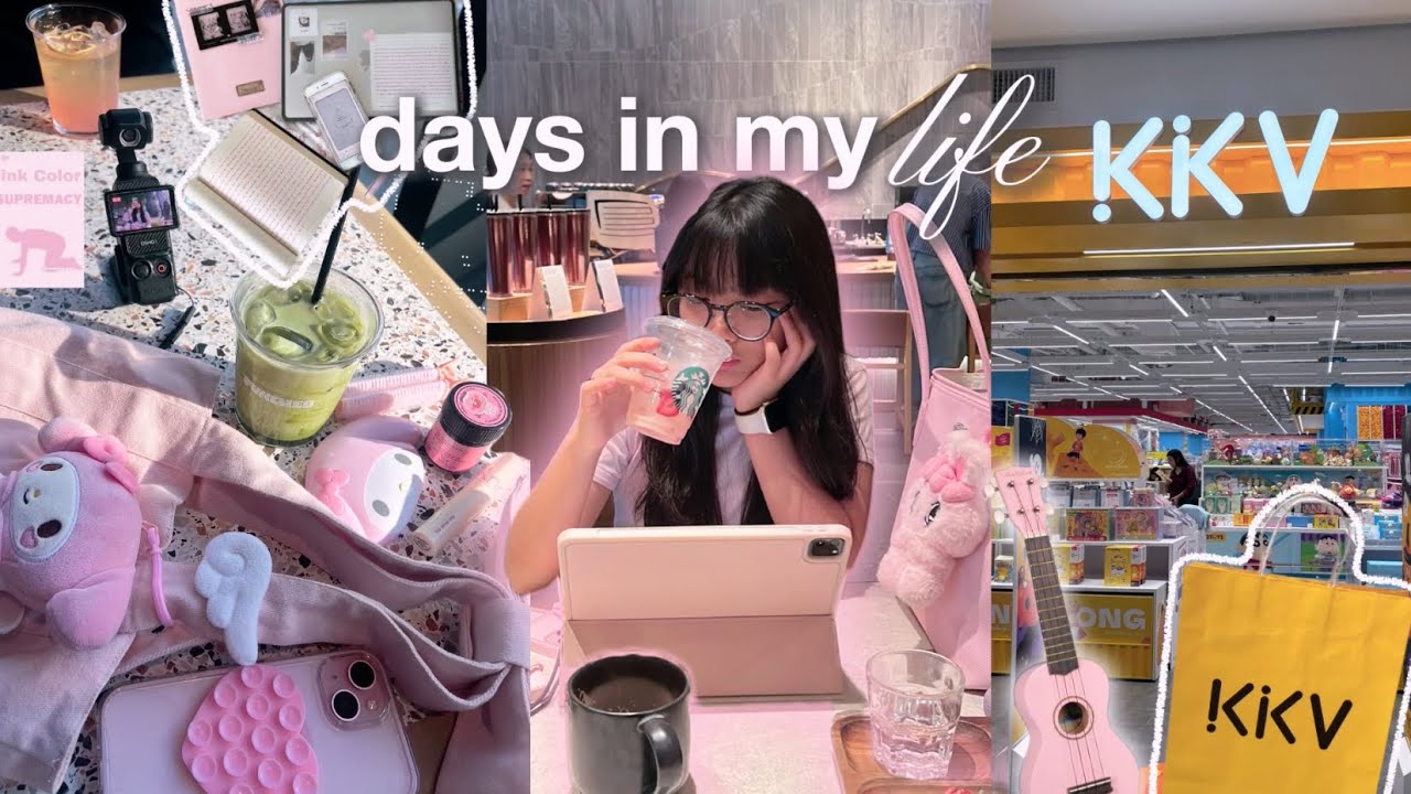 days in my life : pink, going out, matcha, friends, cafe, studying, ukulele, etc!