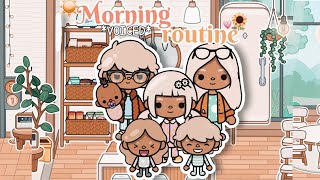 🤍My *AESTHETIC* 🌻🥞family morning routine || 🔊VOICED || Toca Life Roleplay💕