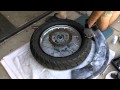 Fixing a flat motorcycle tire - tubed