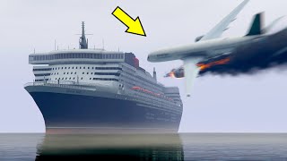 เครื่องบินตกในเรือเดินสมุทร Queen Mary 2 ใน GTA 5 (ฉากอุบัติเหตุทางเรือ)