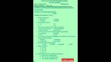First Terminal Exam || Question paper 2081 || Chemistry || Class 11 || New Galaxy Secondary School |
