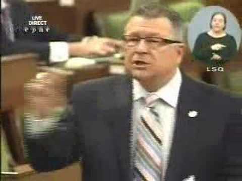 Liberal MPs Ralph Goodale and Raymond Simard question the government about allegations that the Conservatives tried to bribe Independent MP Chuck Cadman. (Question Period, February 29, 2008.)