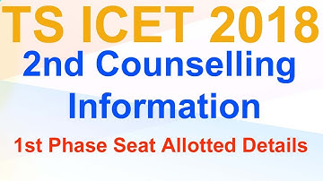 TS ICET 2018 2nd Counselling Information | 1st Phase Seats Allotted Details