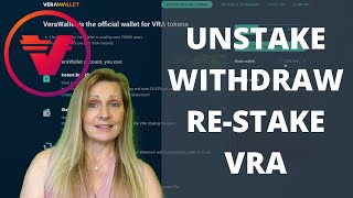 How To Unstake, Withdraw & Re Stake VRA Verasity Token In VeraWallet How To Unstake, Withdraw & Re Stake VRA Verasity Token In VeraWallet