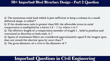 MCQ Questions Steel Structure Design - Part 2 with Answers