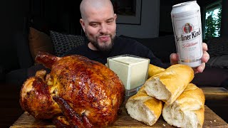 Homemade Rotisserie Chicken Mukbang Samyang 2X Y Sauce & Homemade Mayo