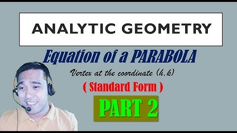 ANALYTIC GEOMETRY | Part 2 PARABOLA (Vertex located at (h,k) )