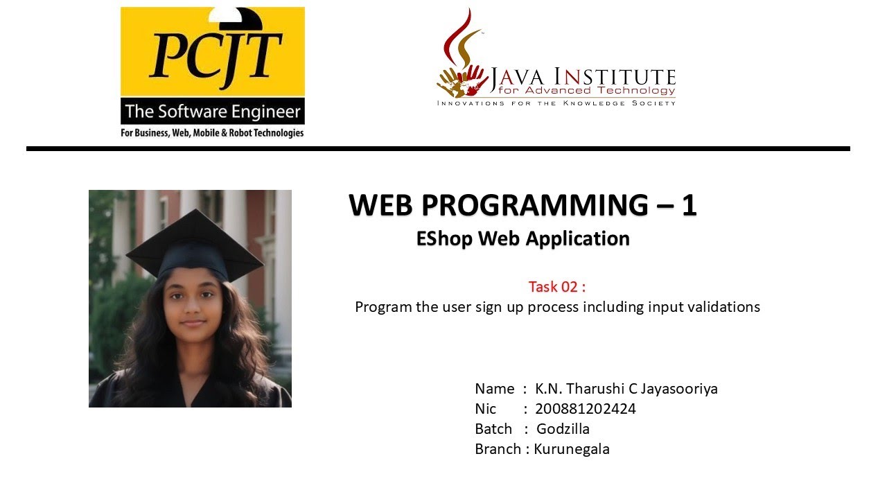 Task 02 | EShop Project | Web Programming 01 | Java Institute - YouTube