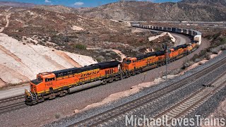 Extreme Freight Trains in the Cajon Pass - Part 1 (Blue Cut to Sullivan's Curve)