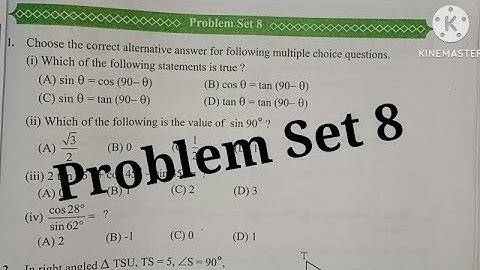 Problem Set 8 | maths 2 | std 9