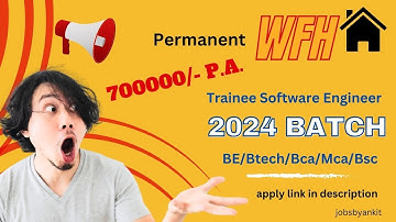 7 lakh salary work from home job-2024|freshers recruitment-2024|permanent 2024 Batch off Campus