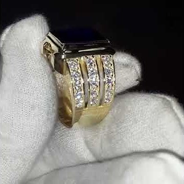 Мужская печатка с сапфиром и бриллинтами - YouTube