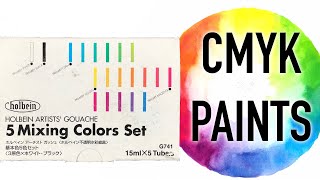 Holbein Designer Gouache Review and Demo | Painting a Color Wheel Using CMY