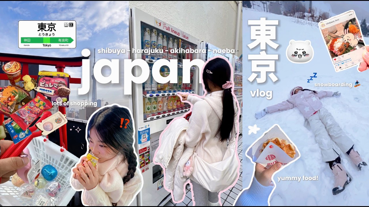 JAPAN DIARIES ⛩️: what i eat, gachapons, snowboarding, lots of shopping, winter in japan!! ⊹ ࣪ ˖