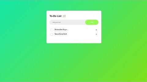 ToDo List Web App Setup | HTML, CSS & JavaScript | Modern UI Design