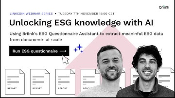 Unlocking ESG Knowledge With AI - Episode #1: Automating ESG Questionnaires?