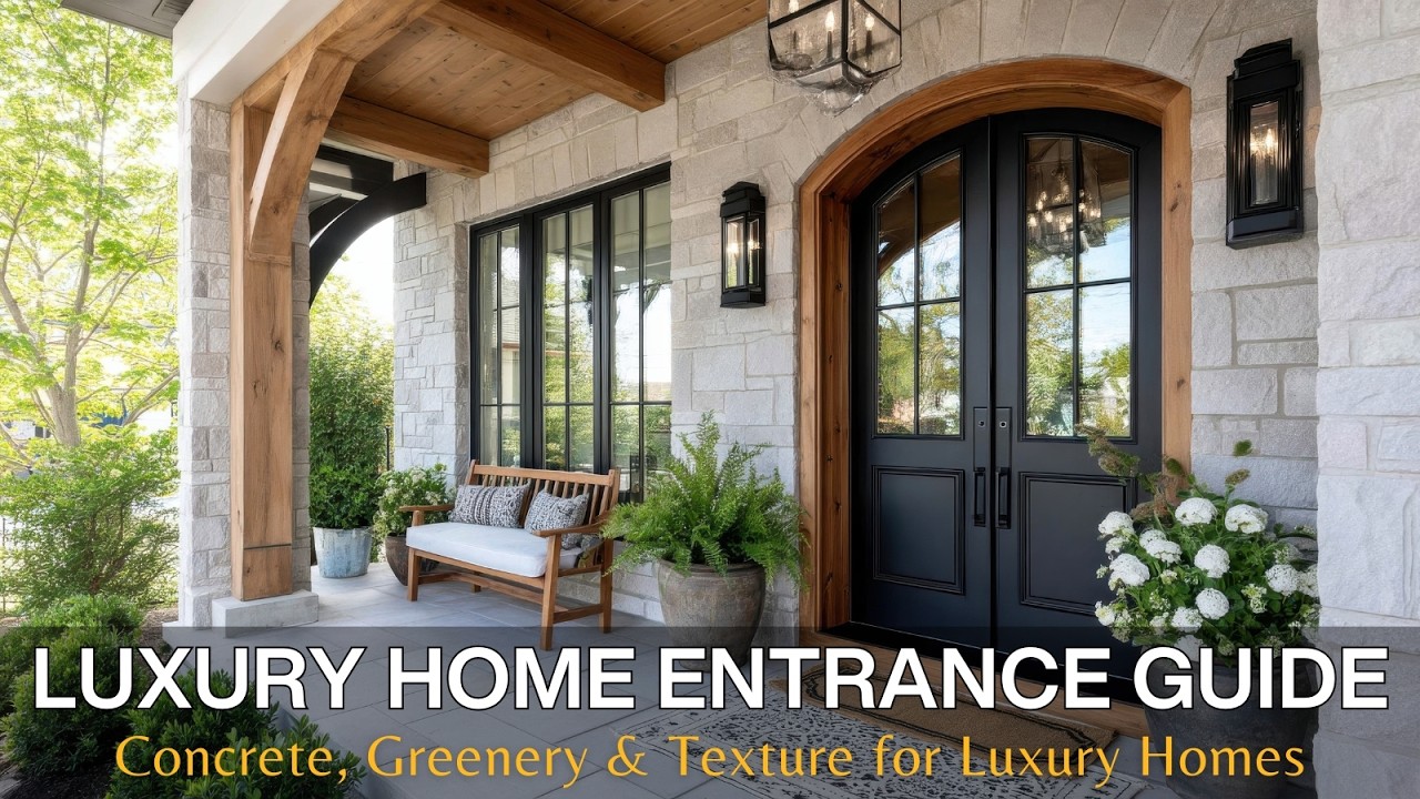 Преобразите свой вход | Элегантный дизайн бетона и современный зеленый ландшафтный дизайн