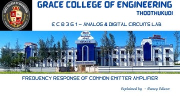 GRACE COE ECE EC8361 ADC Lab   Ex 2a FREQUENCY RESPONSE OF COMMON EMITTER AMPLIFIER