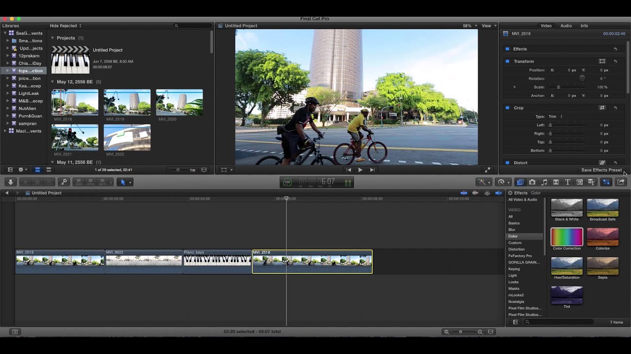 FCPX Where is The Color Board and Correction , Final Cut Pro X 10.2 ตัว
