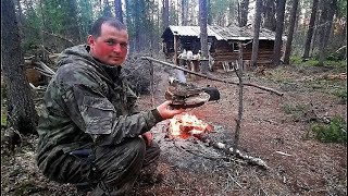 Царская уха из голов щуки. Жизнь рыбаков в тайге. Рыбалка, таёжный быт, лесная кухня, изба. 2ч.