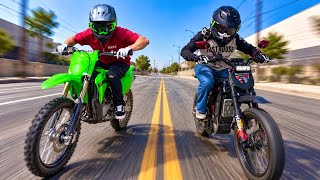 Street Racing My KX85 (GAS vs ELECTRIC)