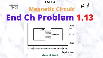 Magnetic Circuits || Core with Three Legs  || End Chapter Problem 1.13 || EM 1.4 (U/H)