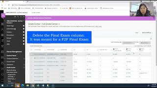 Week 13 Configuration for Online Final Assessment (replacing F2F Final Exam column) Profile