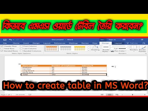 ভিডিও: ওয়ার্ডে কীভাবে টেবিল তৈরি করবেন