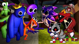 Rainbow Friends VS Sonic.EXE 🎶 (FNF Friends To Your End but Sonic.Exe Characters Sing It)