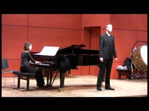 This is me singing in my School of Music's Lied-class, 28th of February 2009. It's "Roadside Fire" and "Bright is the ring of Words" from the Songcycle "Songs of Travel" by english composer Vaughan WIlliams. Sung in original key, voice = baritone. The poems are by Robert Louis Stevenson - - - I will make you brooches and toys for your delight Of bird-song at morning and star-shine at night, I will make a palace fit for you and me Of green days in forests, and blue days at sea. - I will make my kitchen, and you shall keep your room, Where white flows the river and bright blows the broom; And you shall wash your linen and keep your body white In rainfall at morning and dewfall at night. - And this shall be for music when no one else is near, The fine song for singing, the rare song to hear! That only I remember, that only you admire, Of the broad road that stretches and the roadside fire. - - - Bright is the ring of words When the right man rings them, Fair the fall of songs When the singer sings them. Still they are carolled and said -- On wings they are carried -- After the singer is dead And the maker buried. Low as the singer lies In the field of heather, Songs of his fashion bring The swains together. And when the west is red With the sunset embers, The lover lingers and sings And the maid remembers. I mixed up the first verses of "Bright is the ring of words", because I was so nervous. I'm so sorry ;-) Anyway, no one noticed ^^ have fun! (All rights belong to me. You <b>...</b>