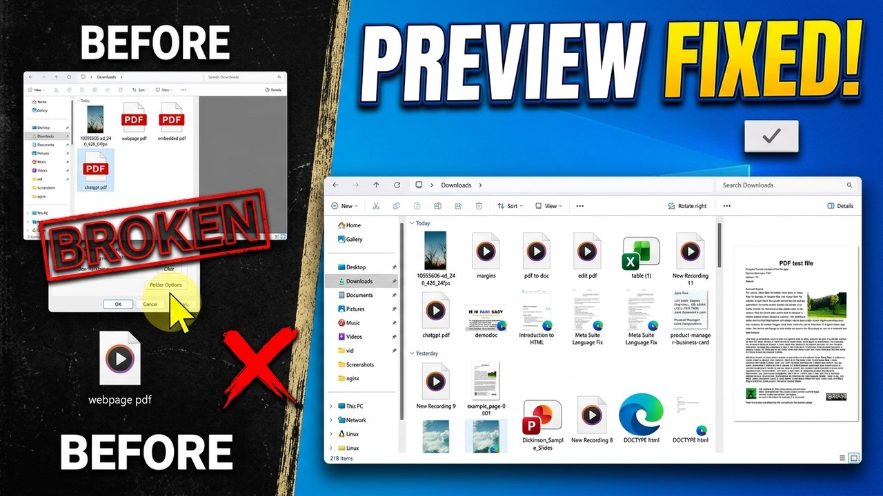 How To Fix PDF Preview Pane Not Working In Windows 11 (Quick and Easy ...