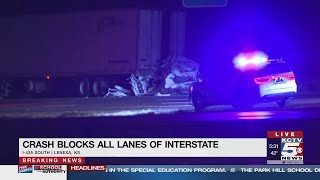 Serious crash closes lanes along SB I-435 near 87th in Lenexa