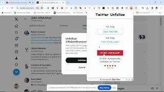 Free Twitter Unfollow All Simple Demo of Extension screenshot 3