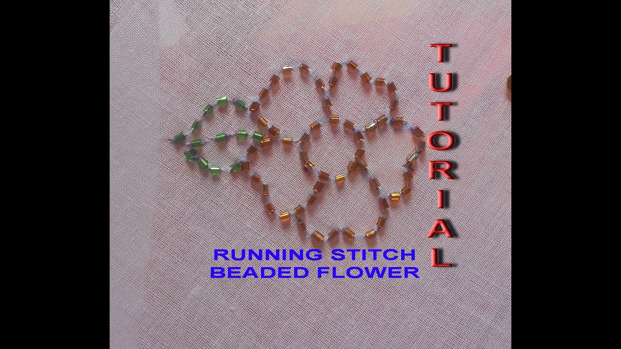 Download Hand embroidery: how to sew a beaded flower using running stitch - YouTube