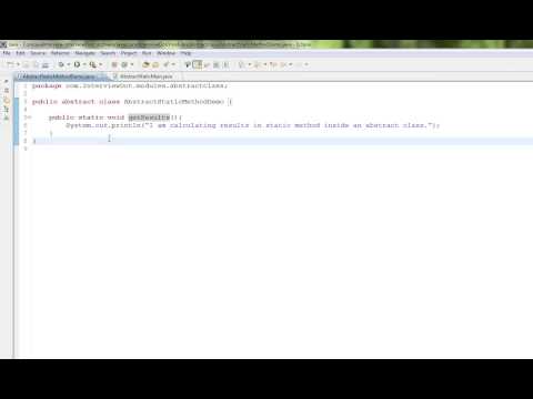 IN JAVA   CAN ABSTRACT CLASS HAVE STATIC METHODS   DEMO