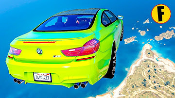 GTA 5 Crash Testing Cliff Drops Crashes Real Car Mods Ep.23