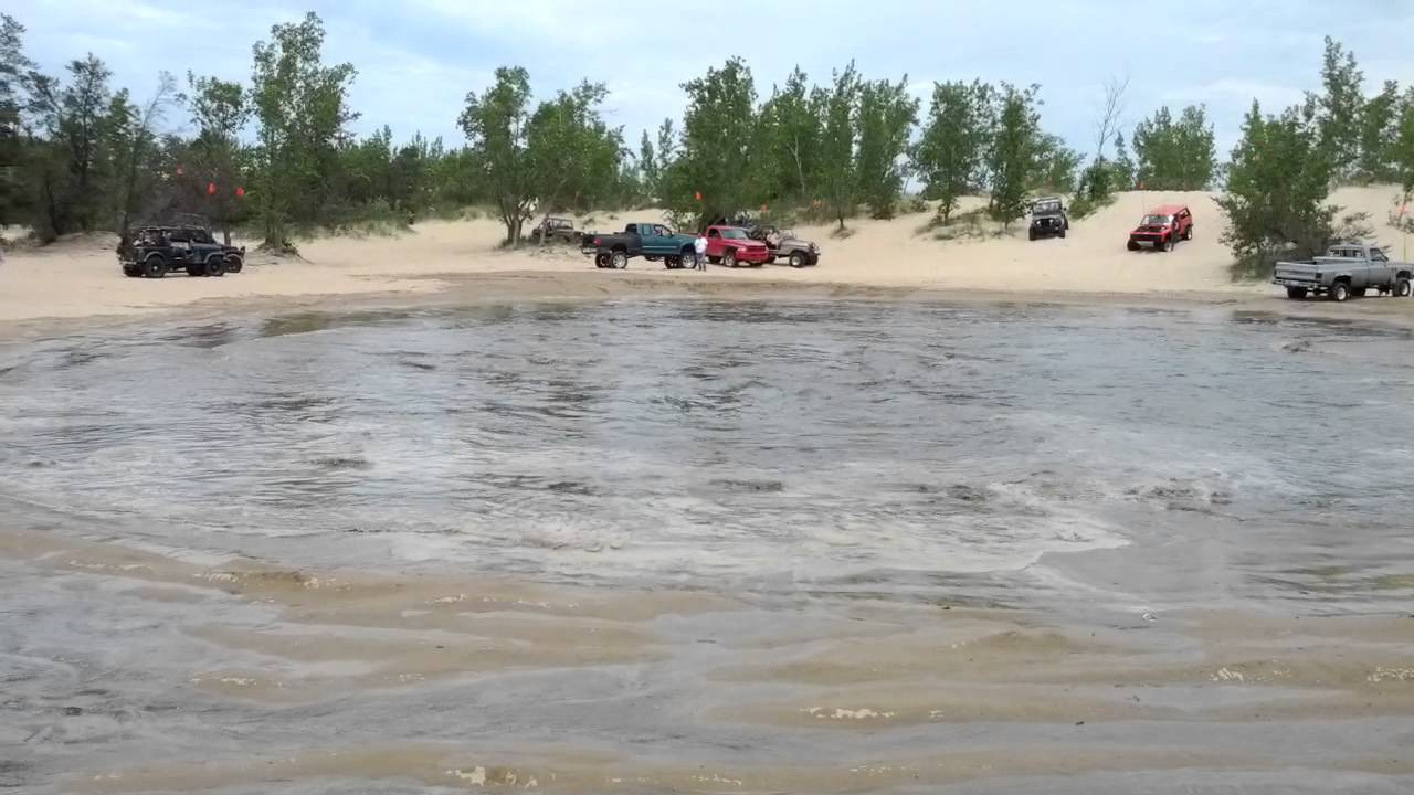 Monster truck goes swimming