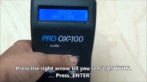 Pro OX Setting the Gas Type